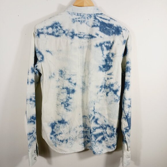 American Eagle Outfitters, Western Style, Tie Dye, Snap Front Shirt, Medium - Picture 4 of 16